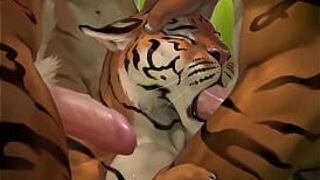 Тигр развлекается со своими друзьями - порно видео