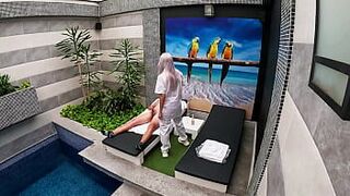 Я звоню горничной из частного номера, и она делает мне минет, пока я не кончу ей в рот. - порно видео