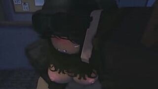 Девушка из спецназа делает глубокую глотку - порно видео