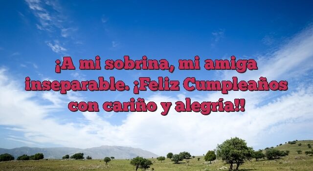 A mi sobrina, mi amiga inseparable. ¡Feliz Cumpleaños con cariño y alegría!