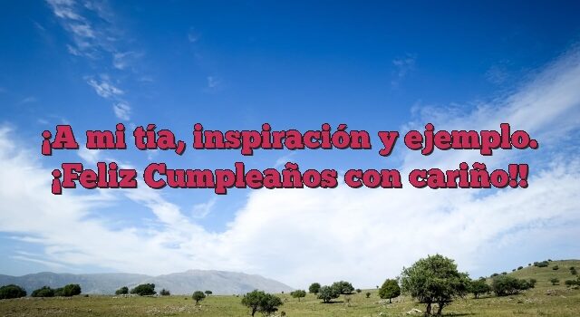 A mi tía, inspiración y ejemplo. ¡Feliz Cumpleaños con cariño!