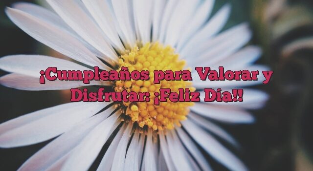 Cumpleaños para Valorar y Disfrutar: ¡Feliz Día!