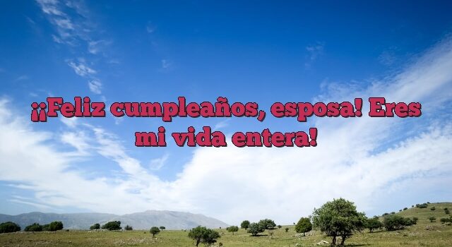 ¡Feliz cumpleaños, esposa! Eres mi vida entera