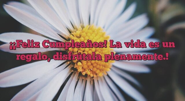 ¡Feliz Cumpleaños! La vida es un regalo, disfrútala plenamente.