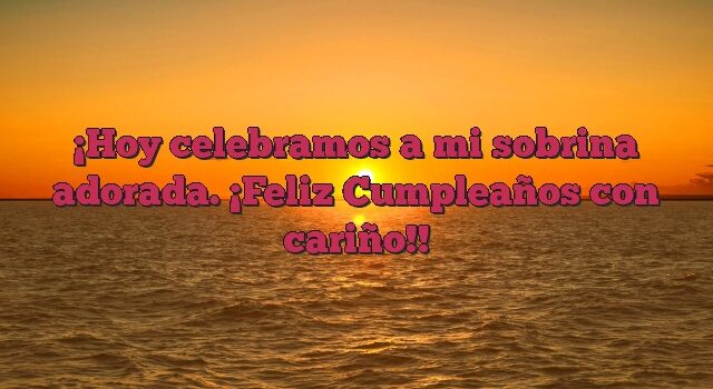 Hoy celebramos a mi sobrina adorada. ¡Feliz Cumpleaños con cariño!