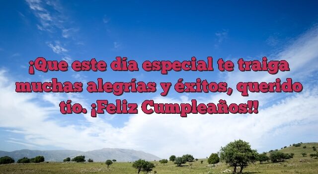 Que este día especial te traiga muchas alegrías y éxitos, querido tío. ¡Feliz Cumpleaños!