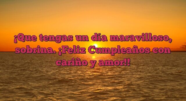 Que tengas un día maravilloso, sobrina. ¡Feliz Cumpleaños con cariño y amor!